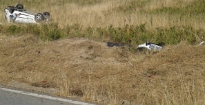 Capotamento na estrada da Lagoa